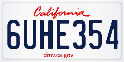 CA license plate 6UHE354
