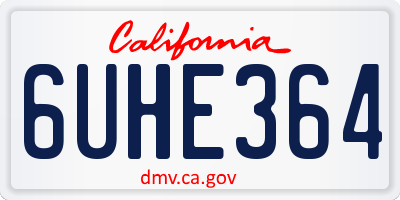 CA license plate 6UHE364