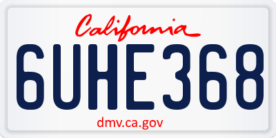 CA license plate 6UHE368