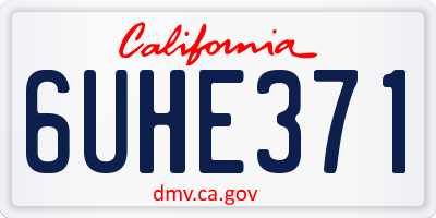CA license plate 6UHE371