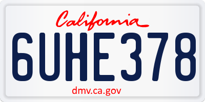 CA license plate 6UHE378