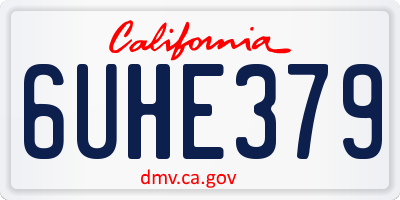 CA license plate 6UHE379