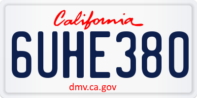 CA license plate 6UHE380