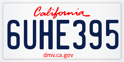 CA license plate 6UHE395