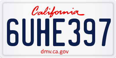 CA license plate 6UHE397