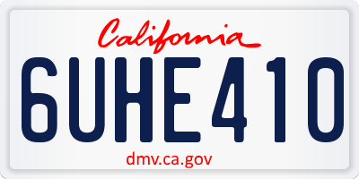CA license plate 6UHE410