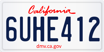CA license plate 6UHE412