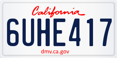CA license plate 6UHE417