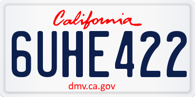 CA license plate 6UHE422