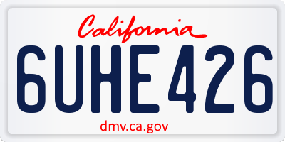 CA license plate 6UHE426