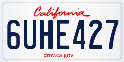CA license plate 6UHE427