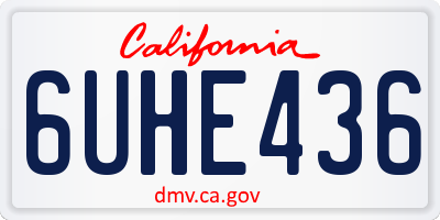 CA license plate 6UHE436