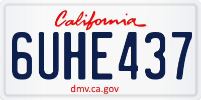 CA license plate 6UHE437