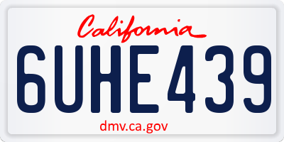 CA license plate 6UHE439