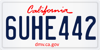 CA license plate 6UHE442
