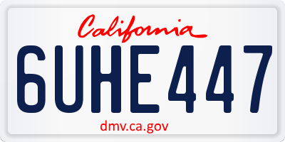 CA license plate 6UHE447