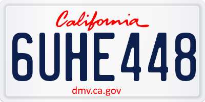 CA license plate 6UHE448