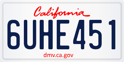 CA license plate 6UHE451