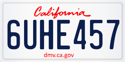 CA license plate 6UHE457