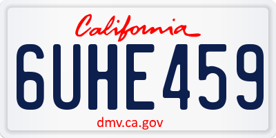 CA license plate 6UHE459