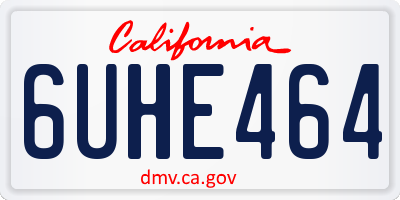 CA license plate 6UHE464