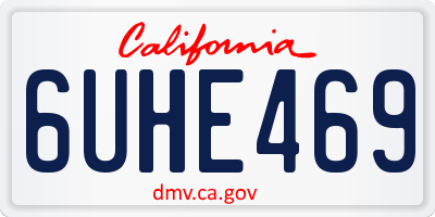 CA license plate 6UHE469