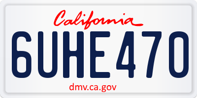 CA license plate 6UHE470