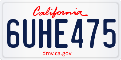 CA license plate 6UHE475