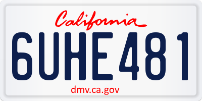 CA license plate 6UHE481