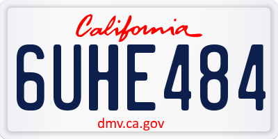 CA license plate 6UHE484