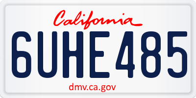 CA license plate 6UHE485