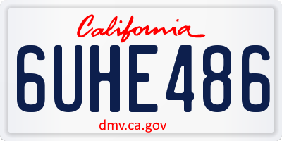 CA license plate 6UHE486