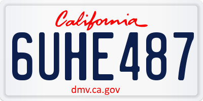 CA license plate 6UHE487
