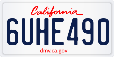 CA license plate 6UHE490