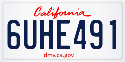 CA license plate 6UHE491