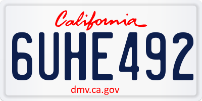 CA license plate 6UHE492