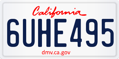 CA license plate 6UHE495