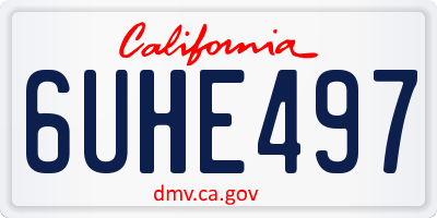 CA license plate 6UHE497