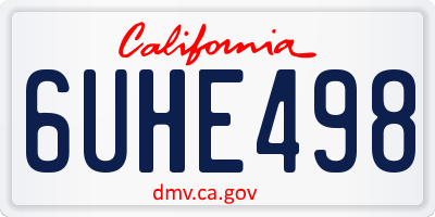 CA license plate 6UHE498