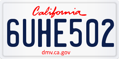 CA license plate 6UHE502