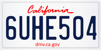 CA license plate 6UHE504