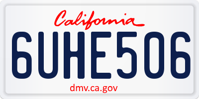 CA license plate 6UHE506