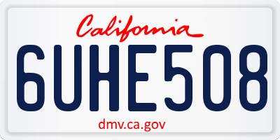 CA license plate 6UHE508