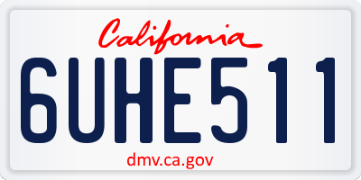CA license plate 6UHE511