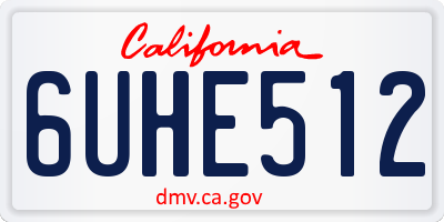 CA license plate 6UHE512