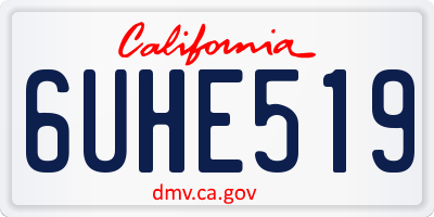CA license plate 6UHE519