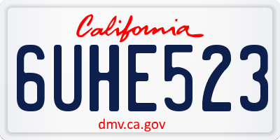 CA license plate 6UHE523