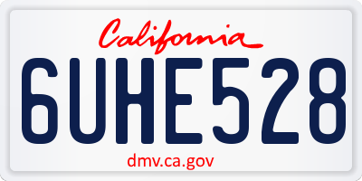 CA license plate 6UHE528