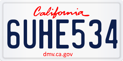 CA license plate 6UHE534