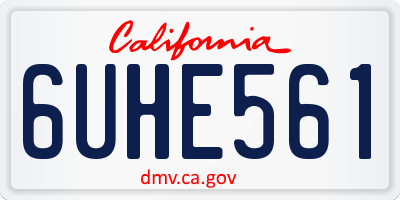 CA license plate 6UHE561